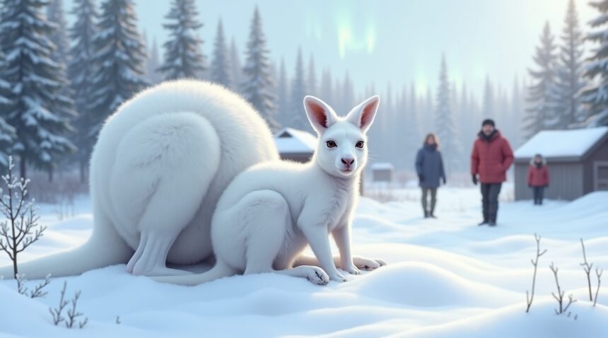 Super rare albino kangaroo born in Finnish lapland stuns experts