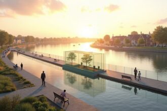 The Netherlands built carved glass wave walls that block deadly storms yet let sunsets and sea views shine