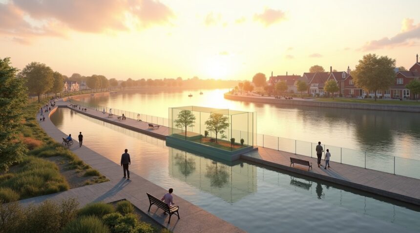 The Netherlands built carved glass wave walls that block deadly storms yet let sunsets and sea views shine