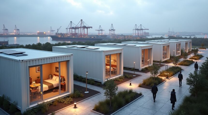 Ireland turns shipping yards into modular shelters, each unit pre fitted with beds, stoves, and toilets