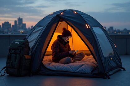 a German startup has developed a multi-purpose backpack that unfolds into a weatherproof bed, giving homeless individuals safety, warmth, and dignity.