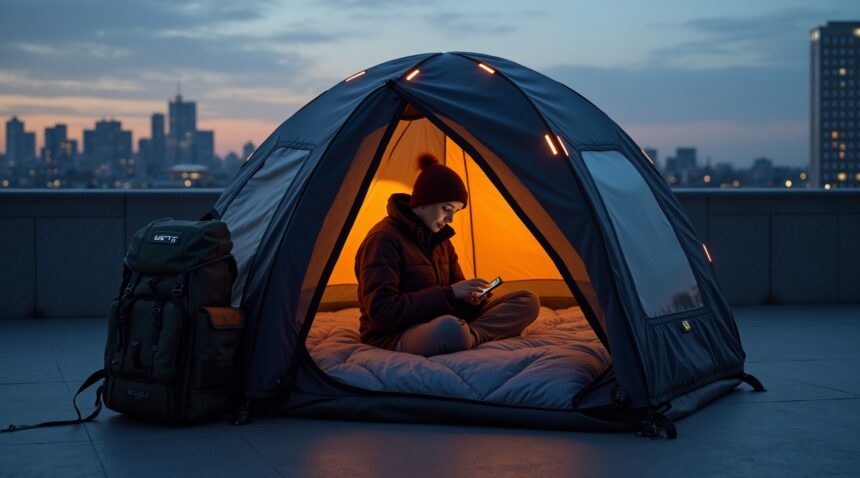 a German startup has developed a multi-purpose backpack that unfolds into a weatherproof bed, giving homeless individuals safety, warmth, and dignity.